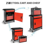 ZUN Tool Chest, 5-Drawer Rolling Tool Storage Cabinet with Detachable Top Tool Box, Liner, Universal 89509025