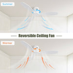 ZUN 52 Inch Indoor Wooden Ceiling Fan With 3 Solid Wood Blades Remote Control Reversible DC Motor W934P146082