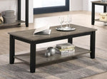 ZUN Coffee Table With Open Shelf In Dark Brown And Grey SR016384