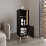 Vance 47" High One Door Cabinet with Two Open Shelves Dark Wengue - Light Oak B200P253745