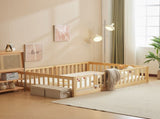 Fence with door and decking, natural wood color, painted surface, pine wood, Queen children's 90863553