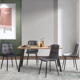 Grey Velvet Dining Chairs Set Of 2,Dining Room Side Seating, Kitchen Chairs with Metal Legs for W1164P307941