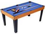 5-in-1 Multi-Game Table - Billiards, Push Hockey, Foosball, Ping Pong, and Basketball brown /blue W465P164156