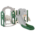 ZUN Toddler Slide and Swing Set 8 in 1, Kids Playground Climber Slide Playset with Basketball Hoop 48887104