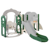 ZUN Toddler Slide and Swing Set 8 in 1, Kids Playground Climber Slide Playset with Basketball Hoop 48887104