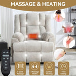 ZUN Dual Motor Heat Massage Infinite Position Up to 350 LBS Electric Power Lift Recliners with W1803P251220