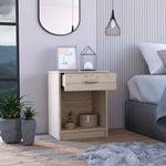 ZUN Eco Nightstand , End Table, Side Table Superior Top, One Drawer, Lower Shelf -Light Gray B20091852