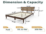 Dark walnut wood painted finish rattan and pine wood double headboard full size wooden bed, 43829429