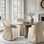 ZUN Skirted Dining Arm Chair with Casters B035P262685