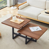 Perfectly Integrating Modern and Scandinavian Styles-Dark Walnut Double-Deck Coffee Table, W3226P279012