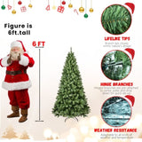 7ft Pre-Lit PVC Christmas Tree 400 UL Lights, 1072 Tips, Auto-Unfold Memory Wire, Easy Assembly T3637P338367