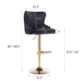Hengming Velvet bar chair stool one-piece set, adjustable height, diamond lattice against the back W212P156698