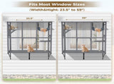 Large Walk-in Outdoor Catio for Cats Window Cat Enclosure with Roof, 3 Access Doors, Multi-Cat W2831P314292