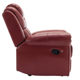 Home Theater Seating Manual Recliner Chair with LED Light Strip for Living Room,Bedroom, Wine Red WF310725AAJ