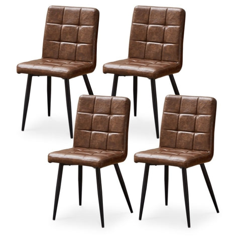 ZUN Dining Chairs set of 4, Faux Leather Kitchen Chair, Metal Leg 26291037