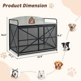 42.8" Heavy Duty Large Dog Crate Furniture for Large Medium Dog, Farmhouse Wooden Dog Kennel Indoor N704P246986E