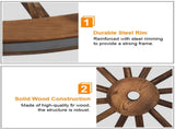 2pcs 30-Inch Old Western Style Garden Art Wall Decor Wooden Wagon Wheel Brown 42415001