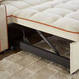 1 versatile foldable sofa bed in 3 lengths, modern sofa sofa sofa velvet pull-out bed, adjustable W2151127336