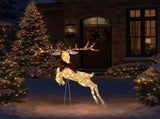 5FT Lighted Jumping Reindeer Christmas Decorations, Pre-lit Holiday Decor with 100 Warm White LED 05571004