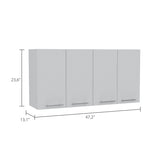 120 Wall Cabinet , Four Doors, Two Cabinets, Two Shelves -White B20091818