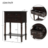 ZUN Narrow Console Table, Slim Sofa Table with Three Storage Drawers and Bottom Shelf for Living Room, 80676725