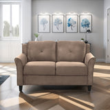 Fashionable living room sofa for 2 people, Brown velvet fabric W1927P171000