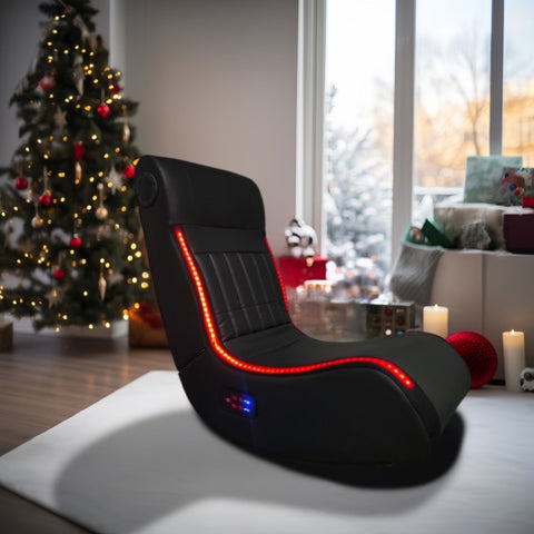 Foldable Gaming Chair With Onboard Speakers, LED Strip Lighting, Bluetooth Music Speakers, Vibration 43002665