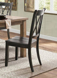 Casual Black Finish Side Chairs Set of 2 Pine Veneer Transitional Double-X Back Design Dining Room B01143551