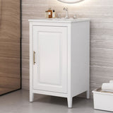 20.3" Bathroom Vanity with Sink, Functional Drawer, Door Shelf, Soft-closing Door, White N759P218643K