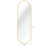 Gold 63 x 20IN Pill Shaped Full Lenghth Mirror or Bathroom mirror W2203P230582