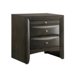 1Pc Contemporary 2 Drawer Nightstand End Table Jewelry Tray Gray Finish Solid Wood Wooden Bedroom ESFCRMB4270-2