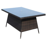 Outdoor patio Furniture Rectangular Dining Table with clear tempered glass W20967121