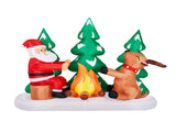 9FT Lighted Christmas Inflatable Decoration, Inflatable Santa and Reindeer Around Campfire, Funny 30767144