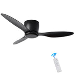 ZUN 42" Flush Mount Ceiling Fan without light, 3 Reversible Blades, with 6 Speeds Reversible DC W2352P144749