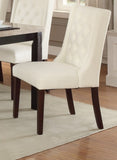 ZUN Modern Faux Leather White Tufted Set of 2 Chairs Dining Seat Chair HSESF00F1503