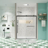Bypass shower door, sliding door, with 5/16" tempered glass and Matted black finish 6074 W2122P166976