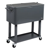 87.5*91*38.5cm 80QT Rectangular Plastic Box Iron Foot Tube Refrigeration and Insulation Cart Dark 42627909