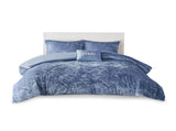 King/Cal King Velvet Duvet Cover Set with Throw Pillow B03596097