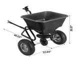 Tow Behind Broadcast Spreader, 110LBS Capacity, Tow/Push Garden Spreader with 10 Adjustable Setting, 11260213