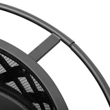 30in Outdoor Metal Fire Pit with Cooking Grates Black 29194477