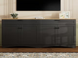 ON-TREND Farmhouse TV Stand with 2 Drawers for TVs Up to 70", Versatile Wood Grain Sideboard with N721P245732B
