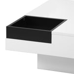 ZUN ON-TREND Modern Minimalist Design 31.5*31.5in Square Coffee Table with Detachable Tray and Plug-in WF298613AAK