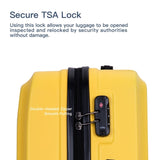 3 Piece Luggage Sets ABS Lightweight Suitcase with Two Hooks, Spinner Wheels, TSA Lock, , W28453579
