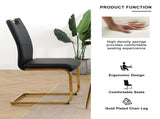 Modern Dining Chairs with Faux Leather Padded Seat Dining Living Room Chairs Upholstered Chair with W210127294