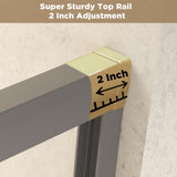 56-60" W 72" H Tempered Glass with Explosion Proof Film, Aluminum Frame Double Sliding Shower Door, W1675P288871