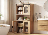 59" Freestanding Storage Cabinet with Sliding Door & Adjustable Feet, Modern Floor Cabinet for 39978508