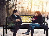 50" Iron Outdoor Courtyard Decoration Park Leisure Bench 16427178