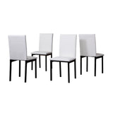 Noyes Faux Leather Seat Metal Frame Dining Chairs, Set of 4, White T2574P164527