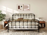 Transitional Style Antique Black Queen Size Bed Hand-brushed Antique Gold Accents 1pc Bedroom B2741P476062