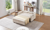55.9" Convertible Sofa Bed Loveseat Sofa with Three USB Ports, Two Side Pockets, Two Cup Holders and WF322620AAA